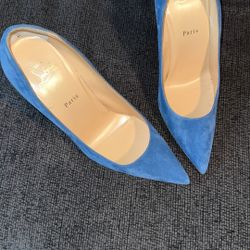 christian louboutin  Blue Jean Heels 