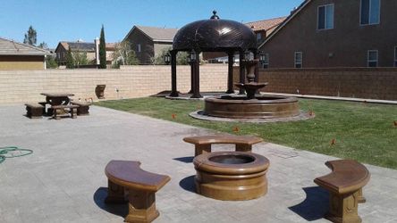  Concrete Tables, Fire pits, Concrete Pots 