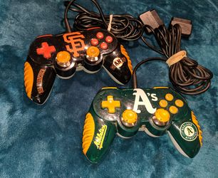 Rare Playstation 2 SF Giants/Oakland A's Controllers