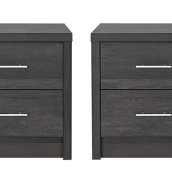Christopher Knight Home Berrett Faux Wood 2 Drawer Nightstands by Gray Maple