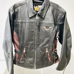 Womens Harley Davidson leather jacket medium 95th year anniversary. 