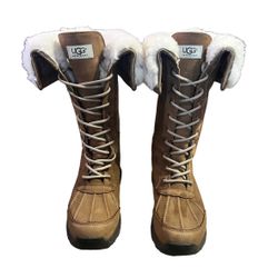 UGG ADIRONDACK III TALL BOOTS CHESTNUT WATERPROOF SHEARLING BOOTS 