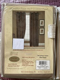 Microfiber Foam Back Grommet Panel Curtains