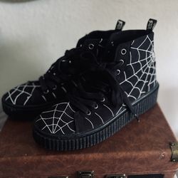 Demonia High Top Spider Web Gothic Shoes Arachnophobia Creeper sneakers