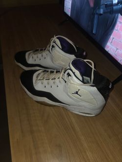 Nike Air Jordan B'Loyal sneakers in the white, court purple, and black  men's size 12
