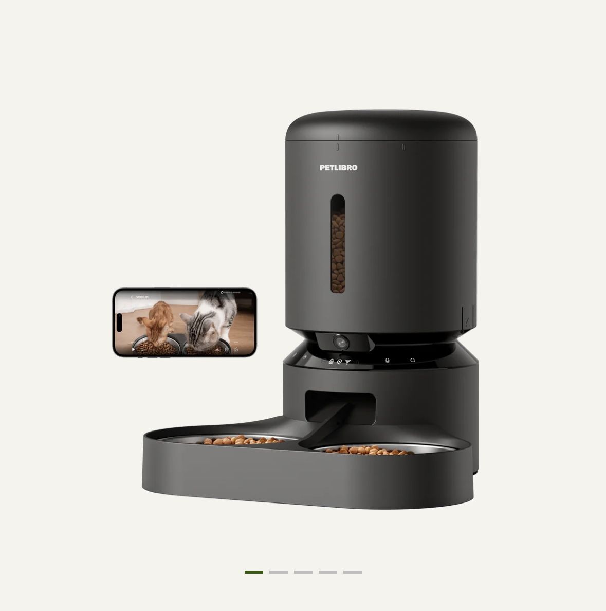 PETLIBRO Automatic Cat Feeder With Camera For Two Cats, 1080P HD Video With Night Vision, 5G WiFi Pet Feeder With 2-Way Audio For Cat & Dog, Low Food