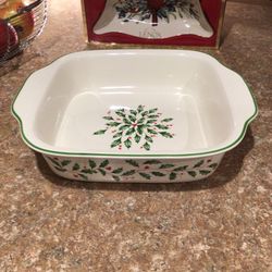 Lenox Large Square Baker & Tree Divided Server — Both New In Box