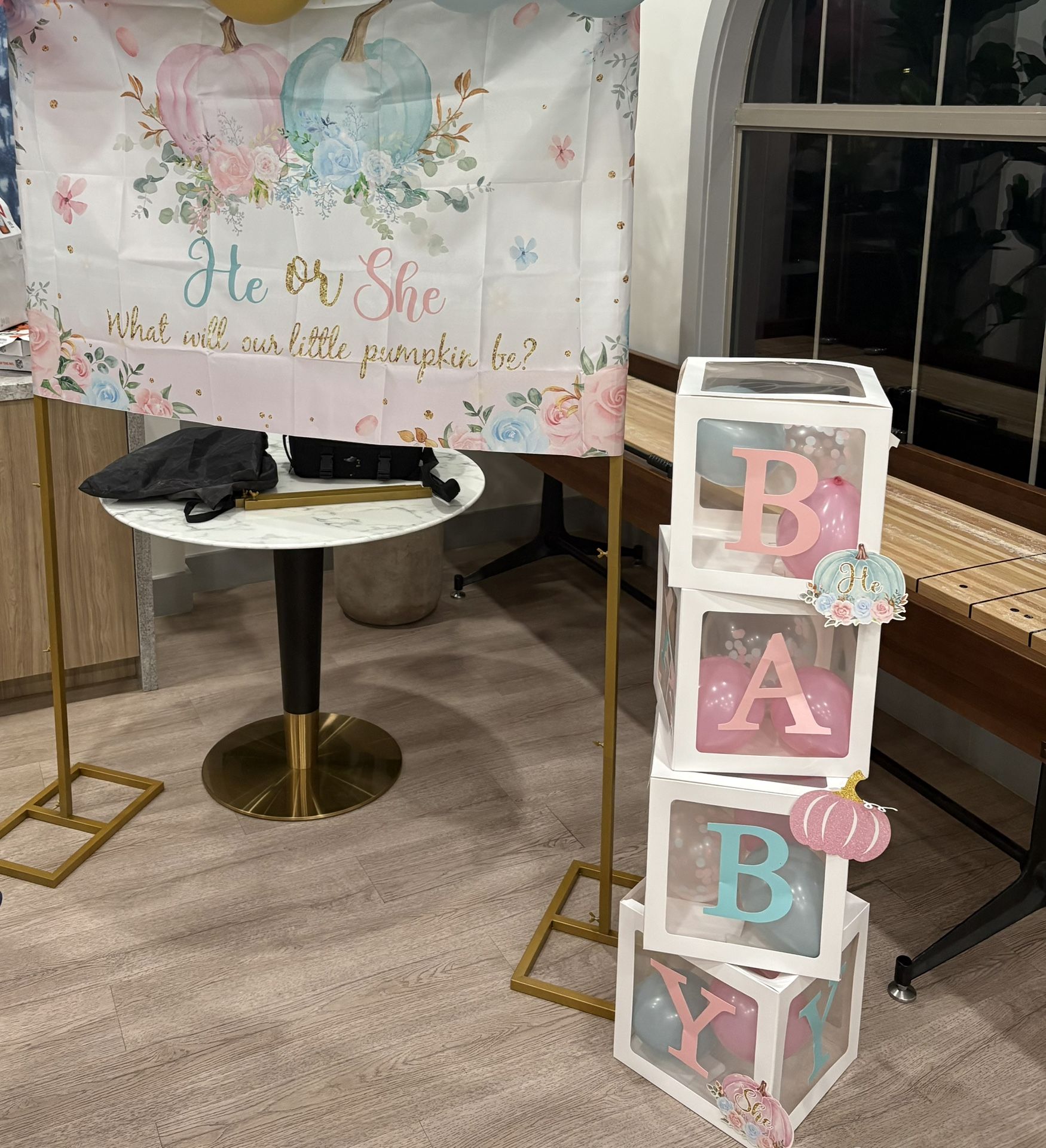 Fall Gender Reveal Decor