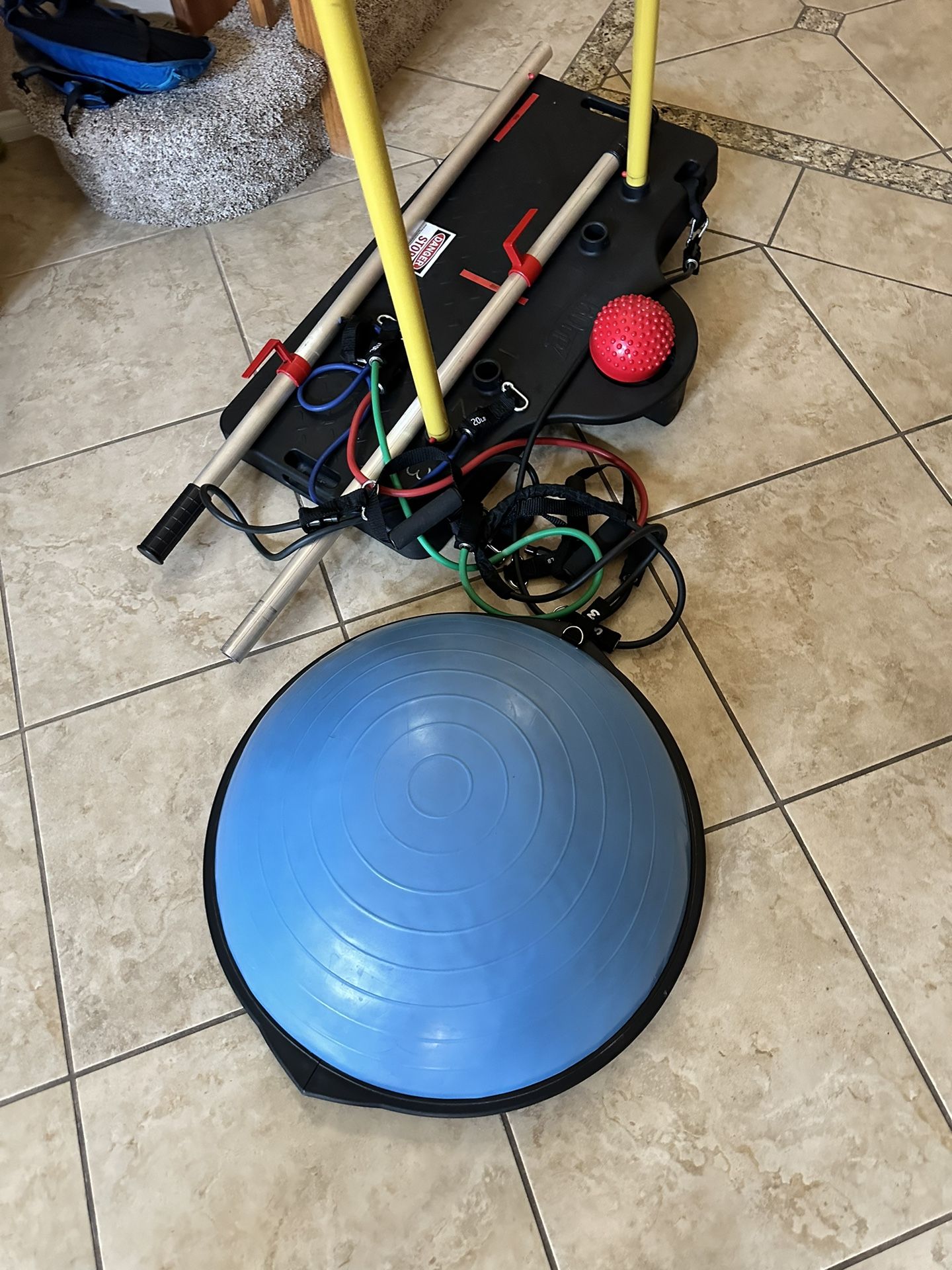*BOSU BALL & 60UP! balance trainer/mobility trainer/balance board /Physical therapy exercise/therapy bands*read descrip**