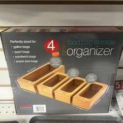 4 Pack Bamboo Bag Organizer