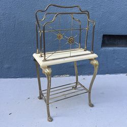 Hollywood Regency-style Brass Magazine Rack