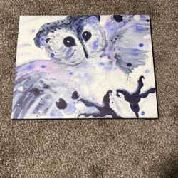 2 Owl Canvas Paintings 
