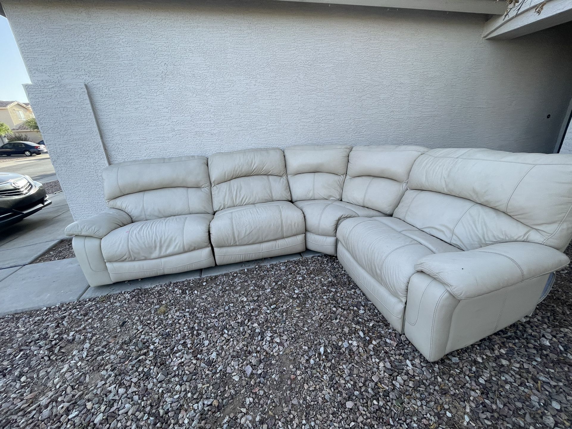 White Leather Couches 