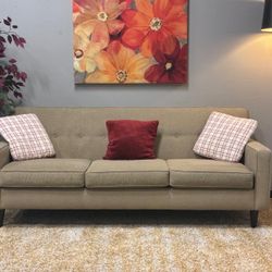 🟤 Beige Mid-Century Style Sofa – Made in USA | Better By Design™
