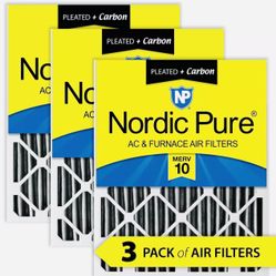 Nordic Pure 12" x 24" x 2" Dust & Pollen Pleated MERV 10 Air Filter (3-Pack)