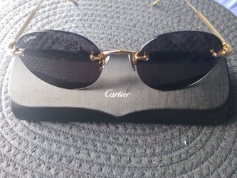 Cartier CT0393S-002 M Pantos Rimless Titanium Sunglasses – Gold/Gray – 52-20-145