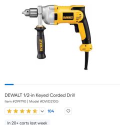 DEWALT 1/2-in Keyed Corded Drill