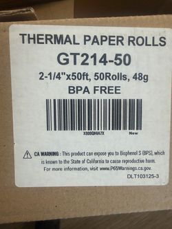 Thermal Paper Rolls GT214-50, 50-Pack