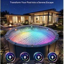 Pool Lights, Solar, LED, Works With All Types Of Pools And Saunas,