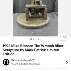 1992 Mike Richard The Wrench Biker Sculpture By Mark Patrick Limited Edition