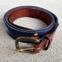 Smathers & Branson Hand-Stitched Needlepoint Belt – Size 40 – USA Made
