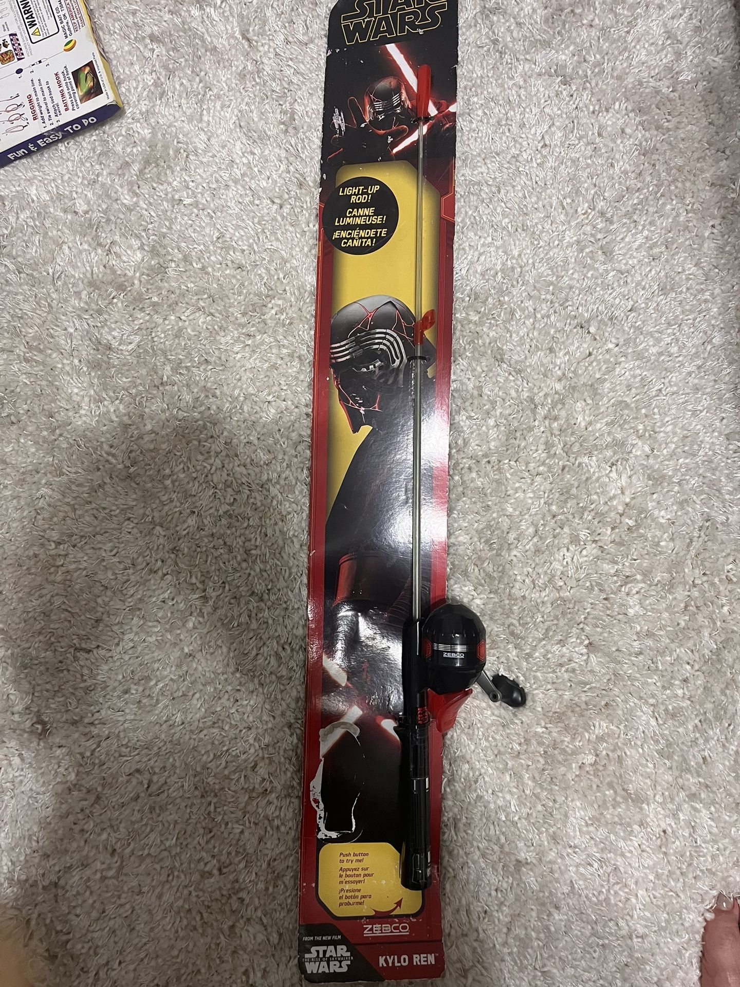 Disney Star Wars Light Up Rey 29" Fishing Pole Rod Zebco Kylo Ren NEW