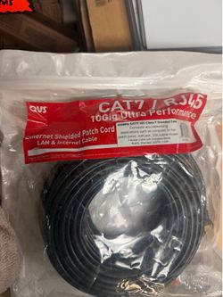 100-foot CAT7 RJ45 Ethernet Shielded Patch Cord designed for 10Gbps