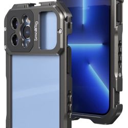 SmallRig Video Rig Cage for iPhone 13 Pro Max with Dual Cold Shoes, Aluminum Mobile Phone Stabilizer, Smartphone Video Rig cage for Filmmaking/ Videog