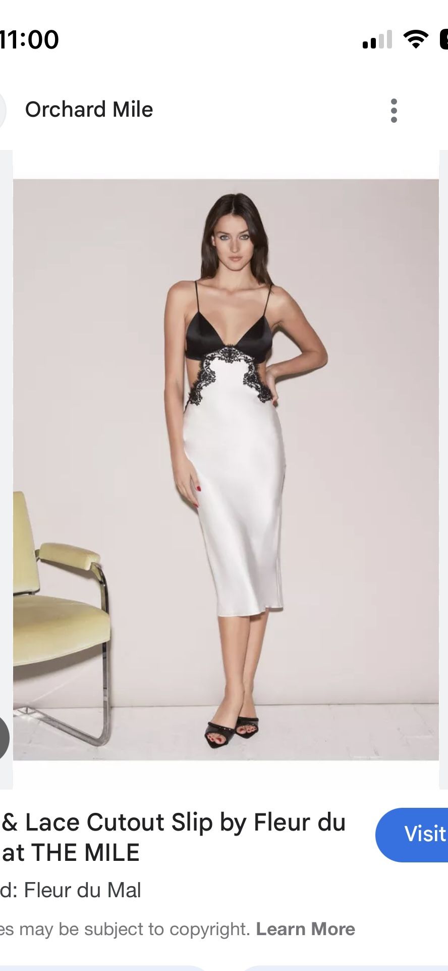 Fleue Du Mal Silk Cutout Slip Dress XS
