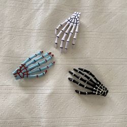 Skeleton / Halloween Hair Clips