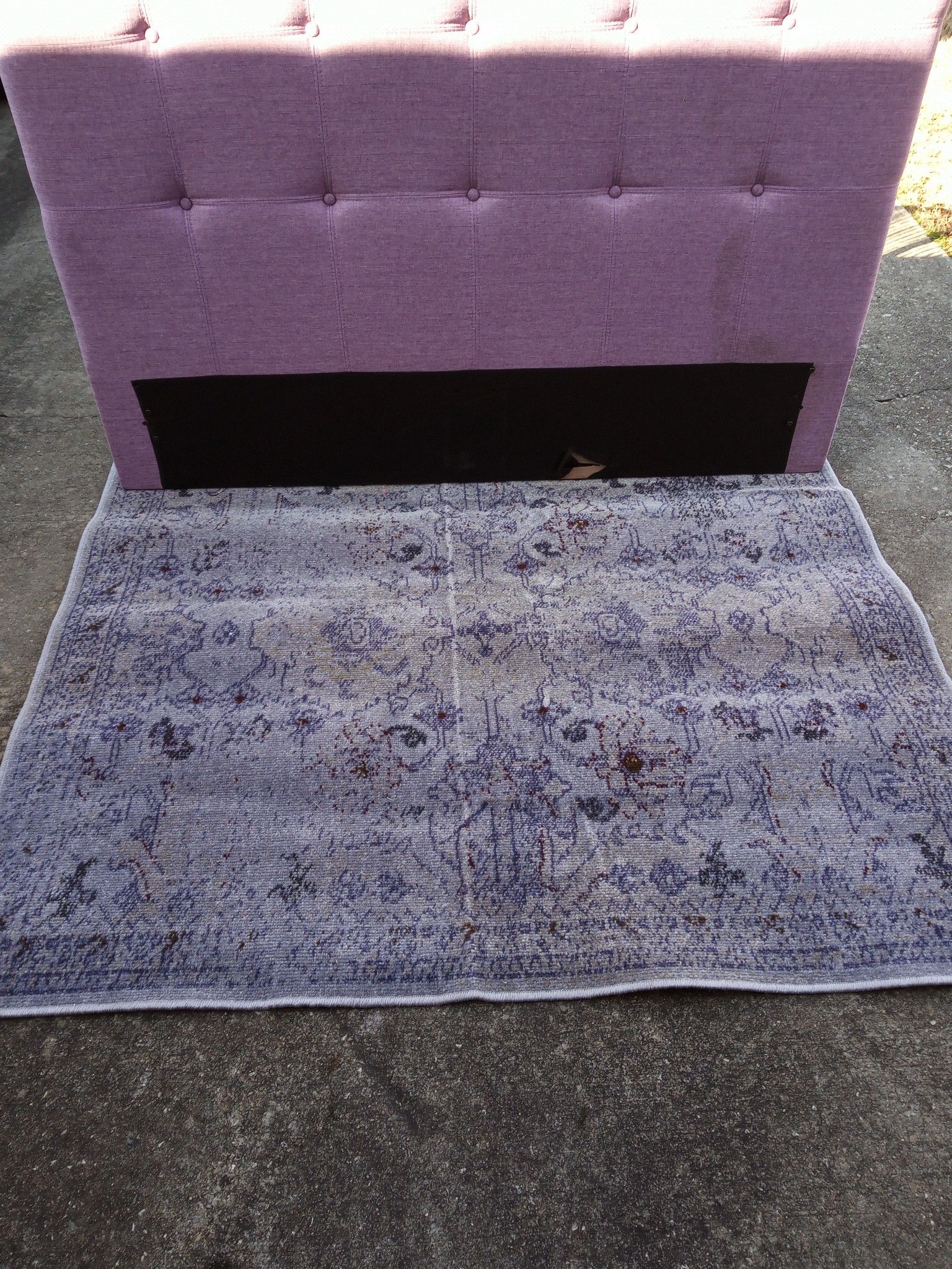 New Light Purple Headboard with 5 x 7 Area Rug