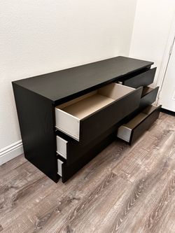 Dark Brown 6-Drawer Double Dresser