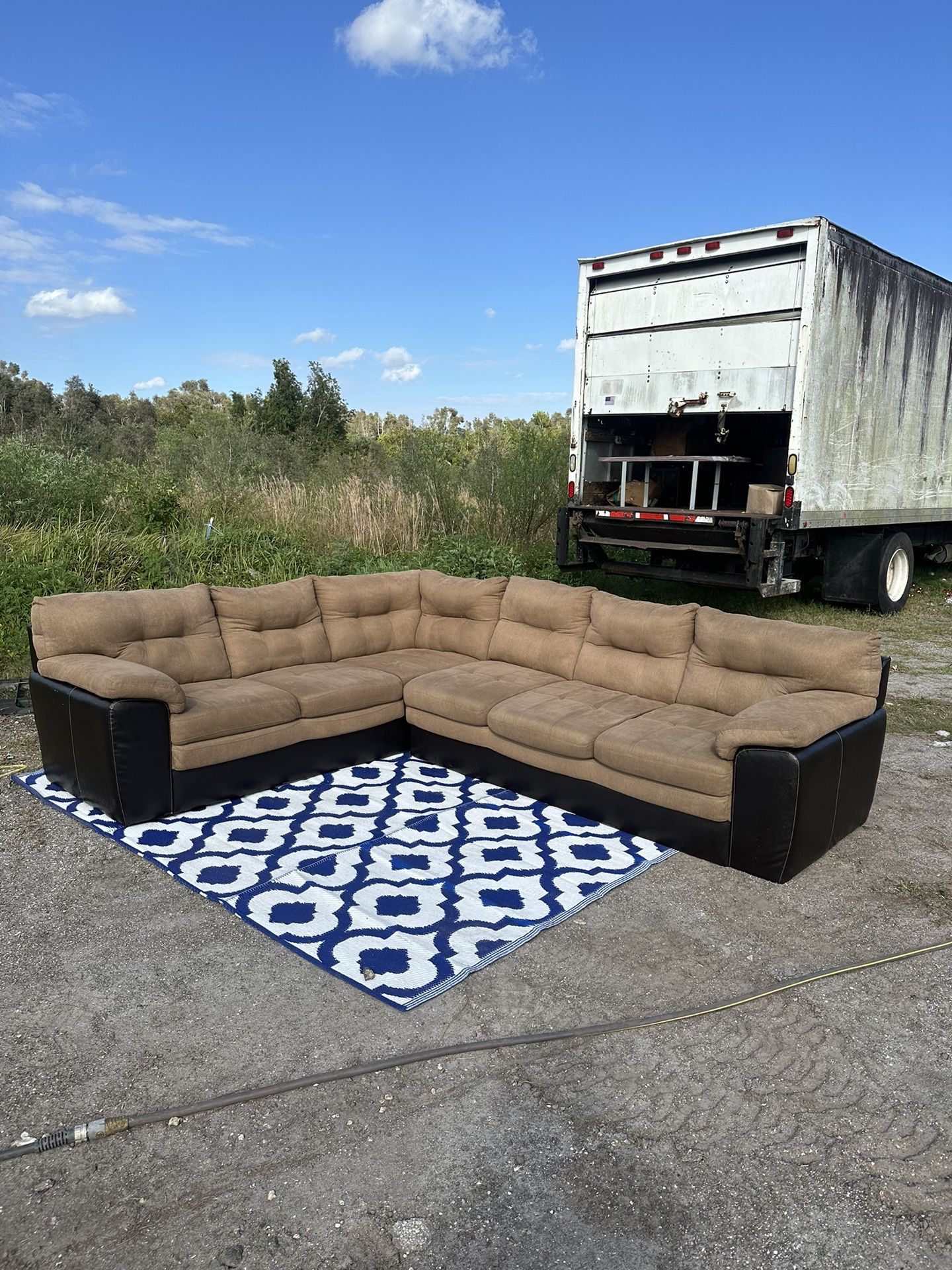 Brown sectional couch