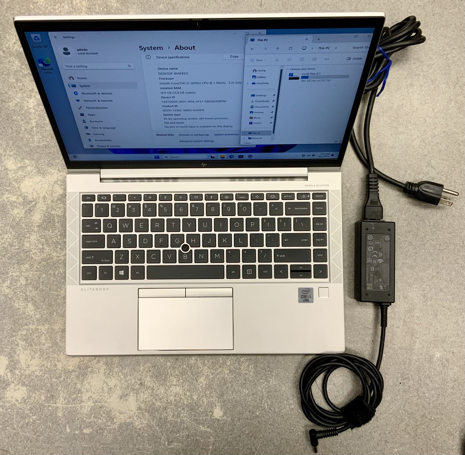 HP Elitebook 840 G7 Laptop Notebook Intel Core I5 16 GB RAM 250 Memory Storage Windows 11 Wifi Bluetooth Camera Keyboard Internet USBC HDMI 