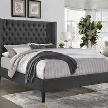 King Gray Tufted Bed W. Orthopedic Mattress