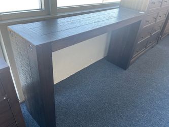 Dark Brown Wood Console Table，$380