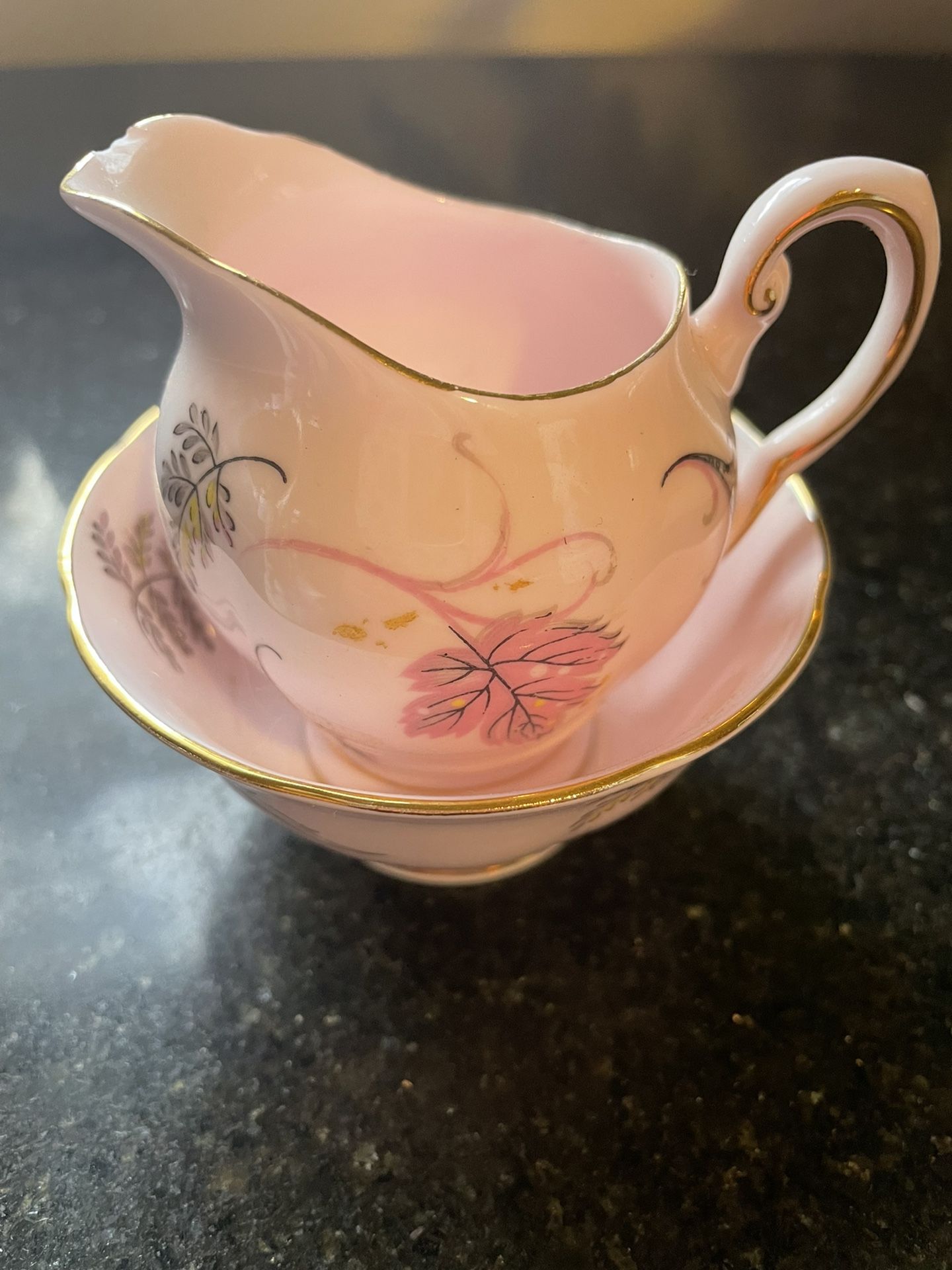 Tuscan Bone China Creamer And Saucer