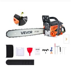 New VEVOR 20inch 62CC Gas Powered Chainsaw, 3.8 HP 2 Stroke Engine Gas Power Chainsaws with Non-Slip Handle.