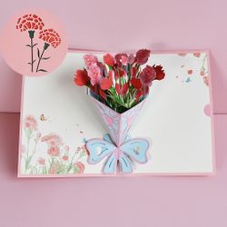 Mother's Day 3D Pop-up Greeting Card with Envelope