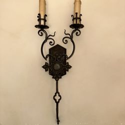 Steven Handleman Studios Double Sconces, Wrought Iron