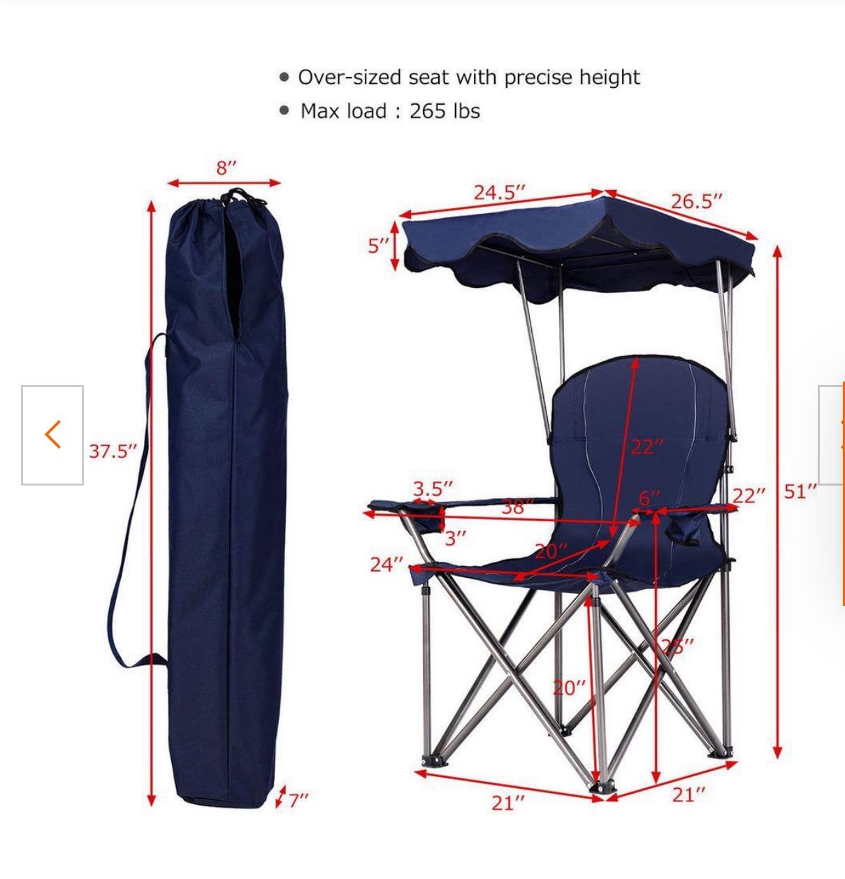 All New Folding Canopy Camping Chair