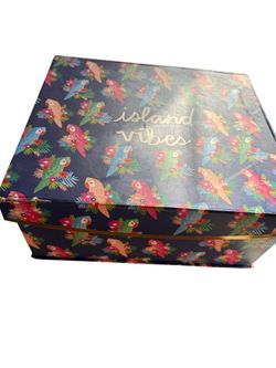 Sara Miller Tropical Parrots rectangular gift box storage box