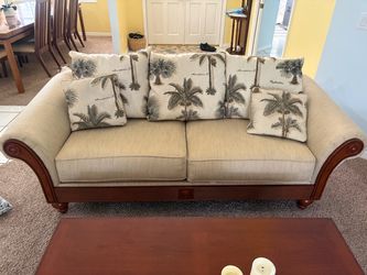 Tropical Style Sofa with Wood Frame
