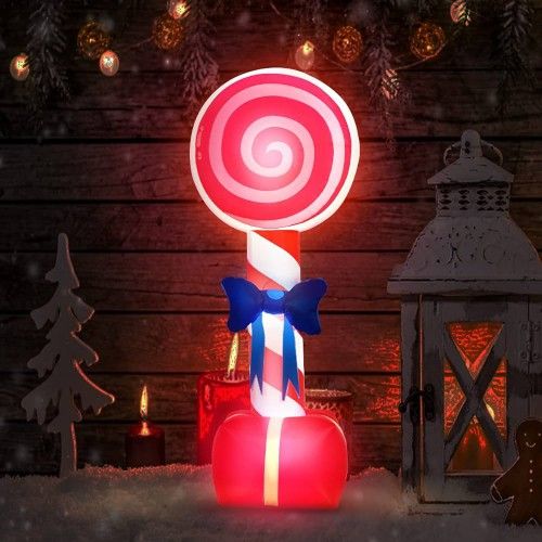 NEW Christmas LED 8FT Lollipop Changing Color Airblown Inflatable