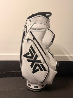 PXG Deluxe Cart Bag — White, 6-Way Top, Rain Hood Included