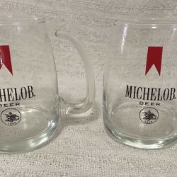 2 Vintage Michelob 1970s Beer Collectible Glass