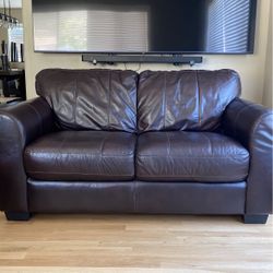 Matching Jeromes Brown Leather Couches 