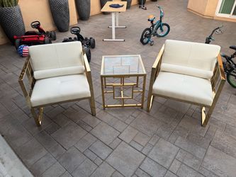 2 arm chair and table