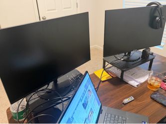 Two Sansui computer monitors