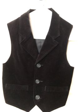 Black Velvet Vest for Boys Size 5